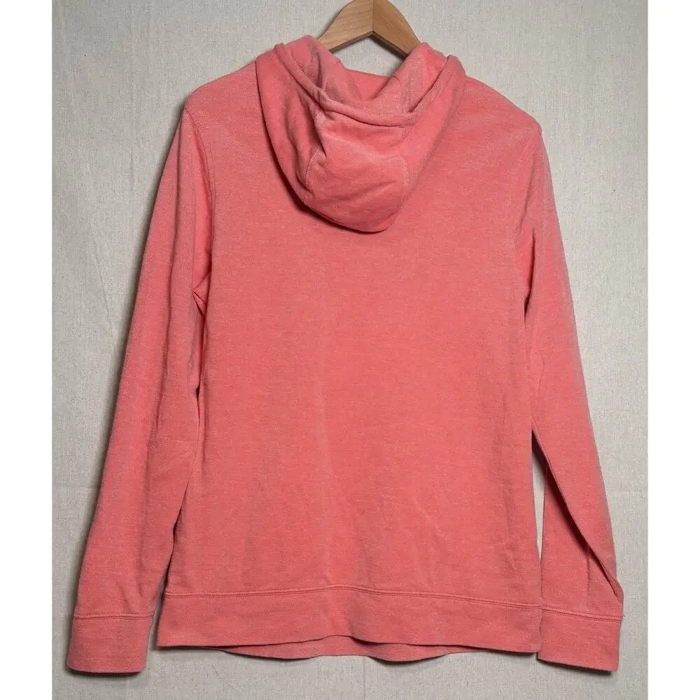 L.‎ L. Bean Mens Comfort Stretch Piqué Hoodie in Wild Salmon Size Small Hiking